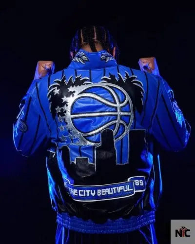 Orlando Magic x Jeff Hamilton NBA Blue Varsity Jacket Clanton Jacket