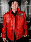 PBR Canada National Finals 2023 Entertainer Red Leather Jacket
