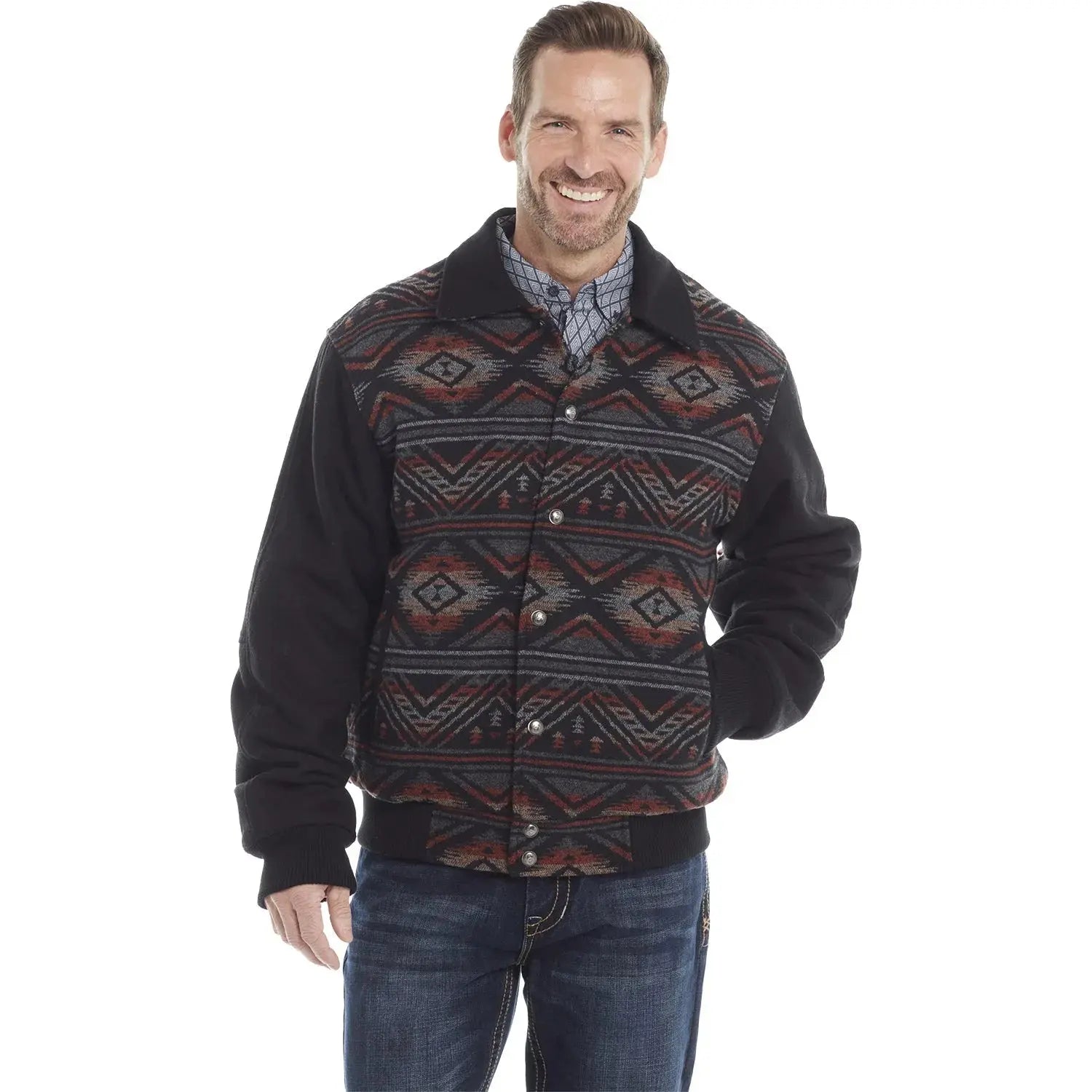 PBR Navajo Blanket Snap Jacket - Black