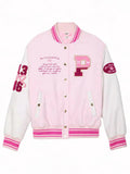 PINK x Love Shack Fancy Pink Varsity Jacket Clanton Jacket
