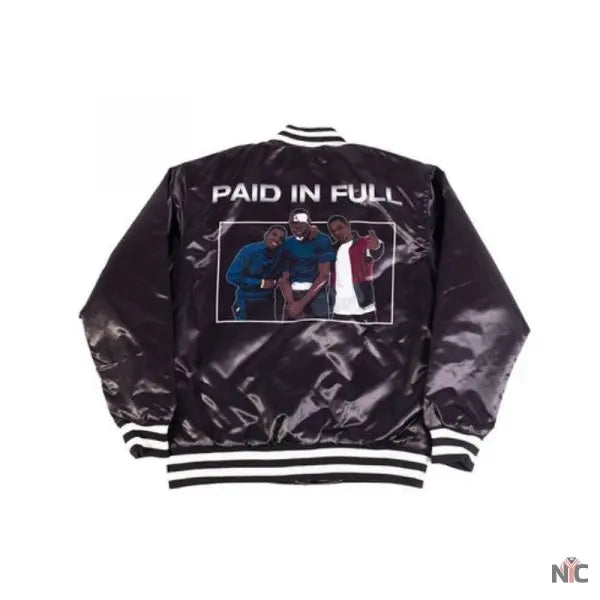Paid In Full Black Satin Jacket Clanton Jacket