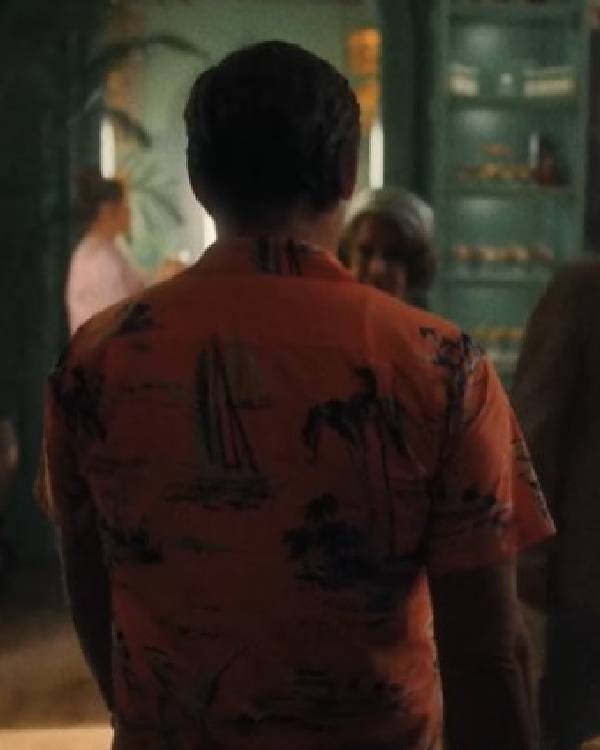 Palm Royale S02 Josh Lucas Orange Hawaiian Shirt
