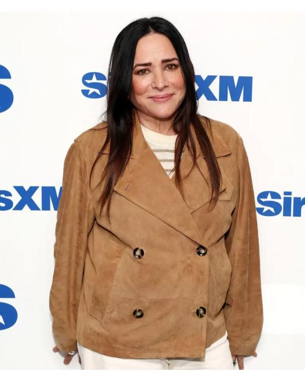 Pamela Adlon SiriusXM Studios 2025 Brown Jacket Clanton Jacket