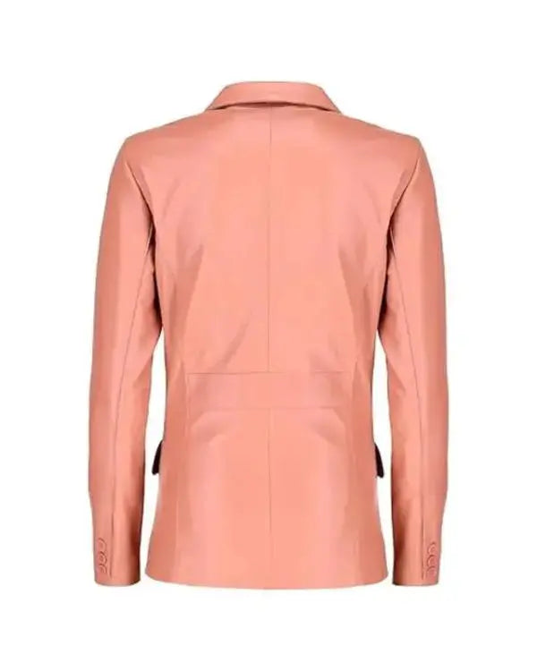 Pastel Pink Leather Blazer