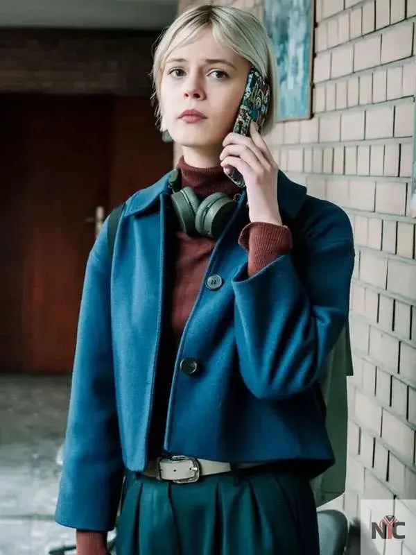Patience 2025 Ella Maisy Purvis Blue Wool Jacket Clanton Jacket