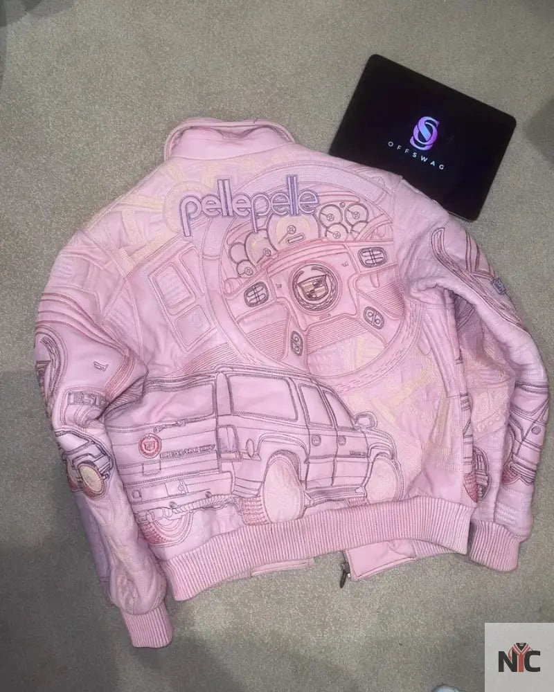 Pelle Pelle Womens Artsy Pink Leather Jacket Clanton Jacket