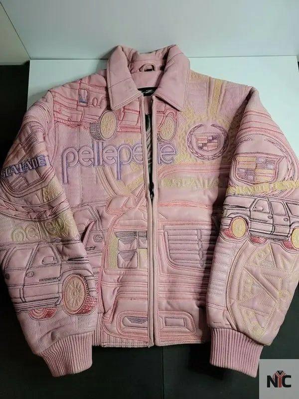 Pelle Pelle Womens Artsy Pink Leather Jacket Clanton Jacket
