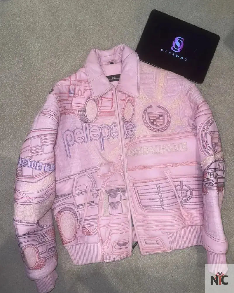 Pelle Pelle Womens Artsy Pink Leather Jacket Clanton Jacket