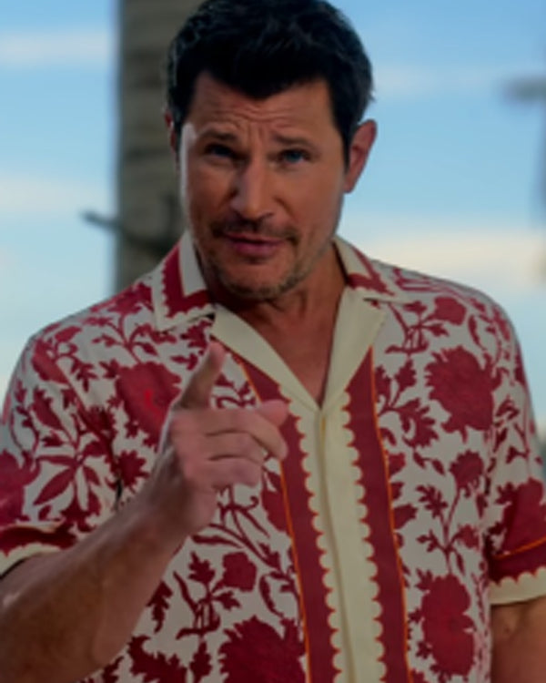 Perfect Match S03 Nick Lachey Red Floral Print Shirt Clanton Jacket