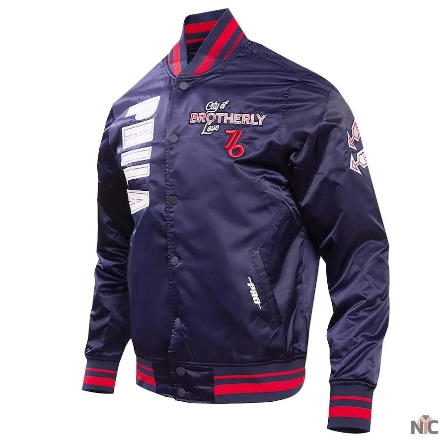 Philadelphia 76ers 2024 City Edition Satin Full-Snap Jacket Clanton Jacket