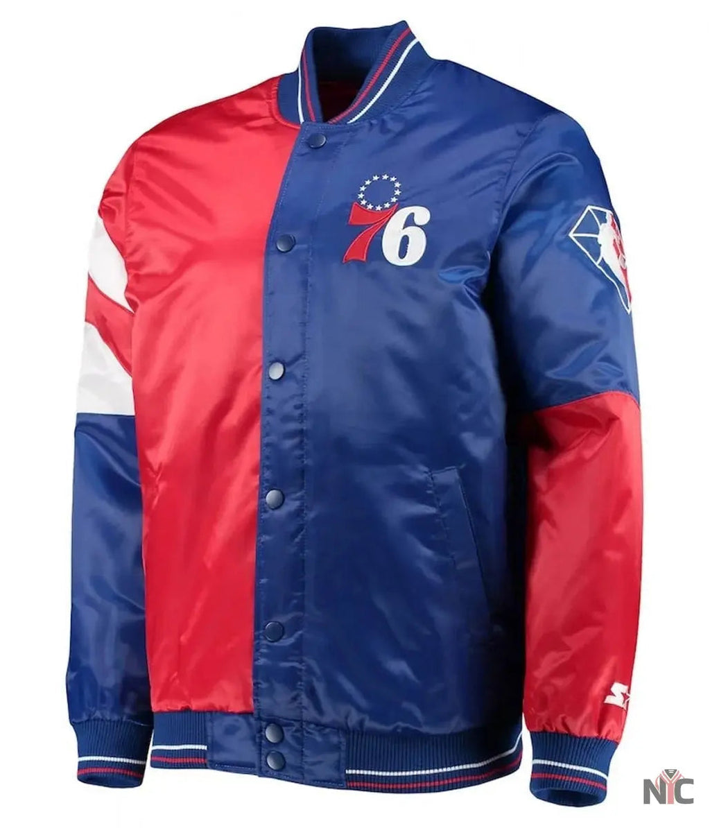 Philadelphia 76ers 75th Anniversary Leader Full-Snap Jacket Clanton Jacket