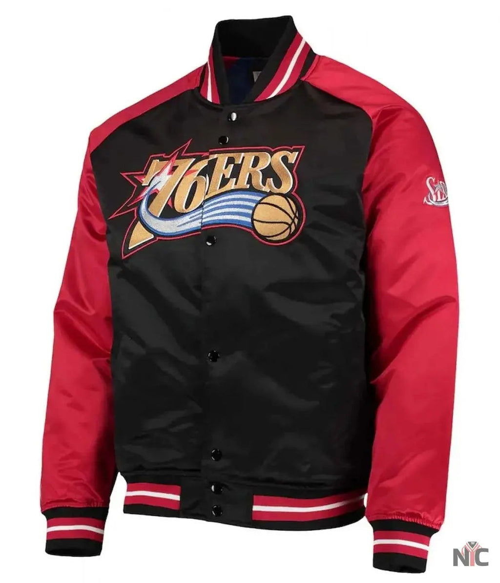Philadelphia 76ers Hardwood Classics Satin Jacket Clanton Jacket