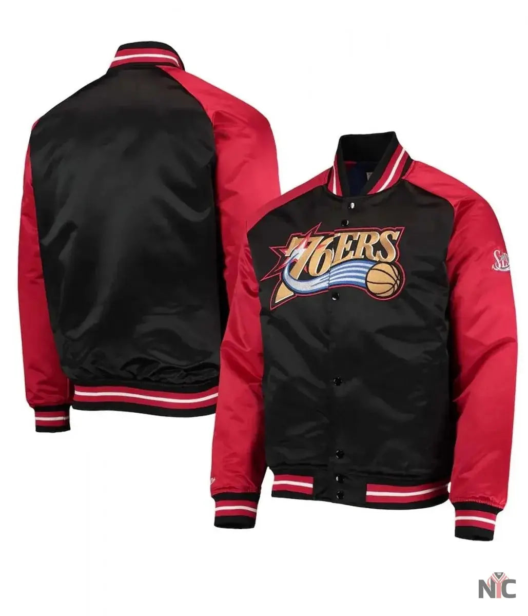 Philadelphia 76ers Hardwood Classics Satin Jacket Clanton Jacket