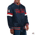 Philadelphia 76ers Home Game Navy Satin Jacket Clanton Jacket
