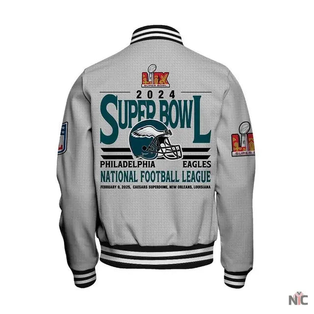 Philadelphia Eagles Super Bowl LIX Glory Varsity Jacket Clanton Jacket