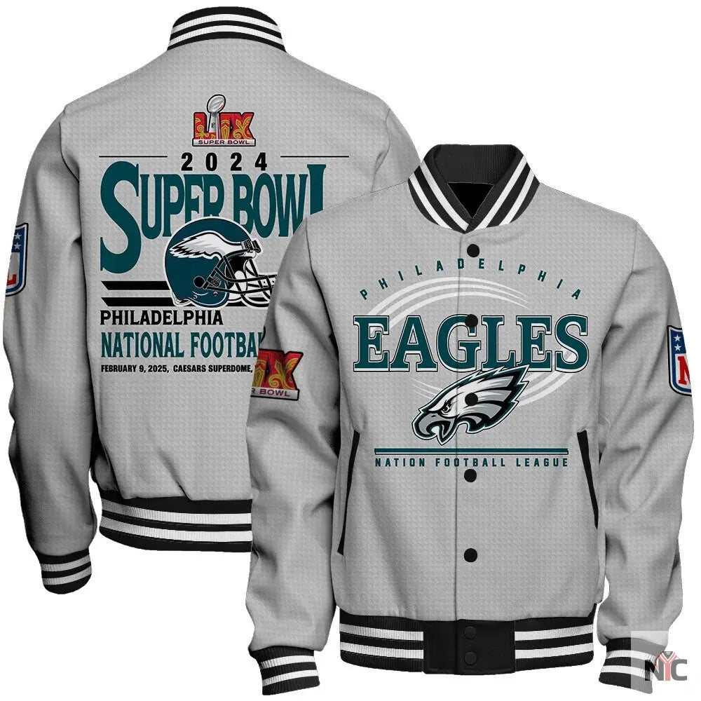 Philadelphia Eagles Super Bowl LIX Glory Varsity Jacket Clanton Jacket
