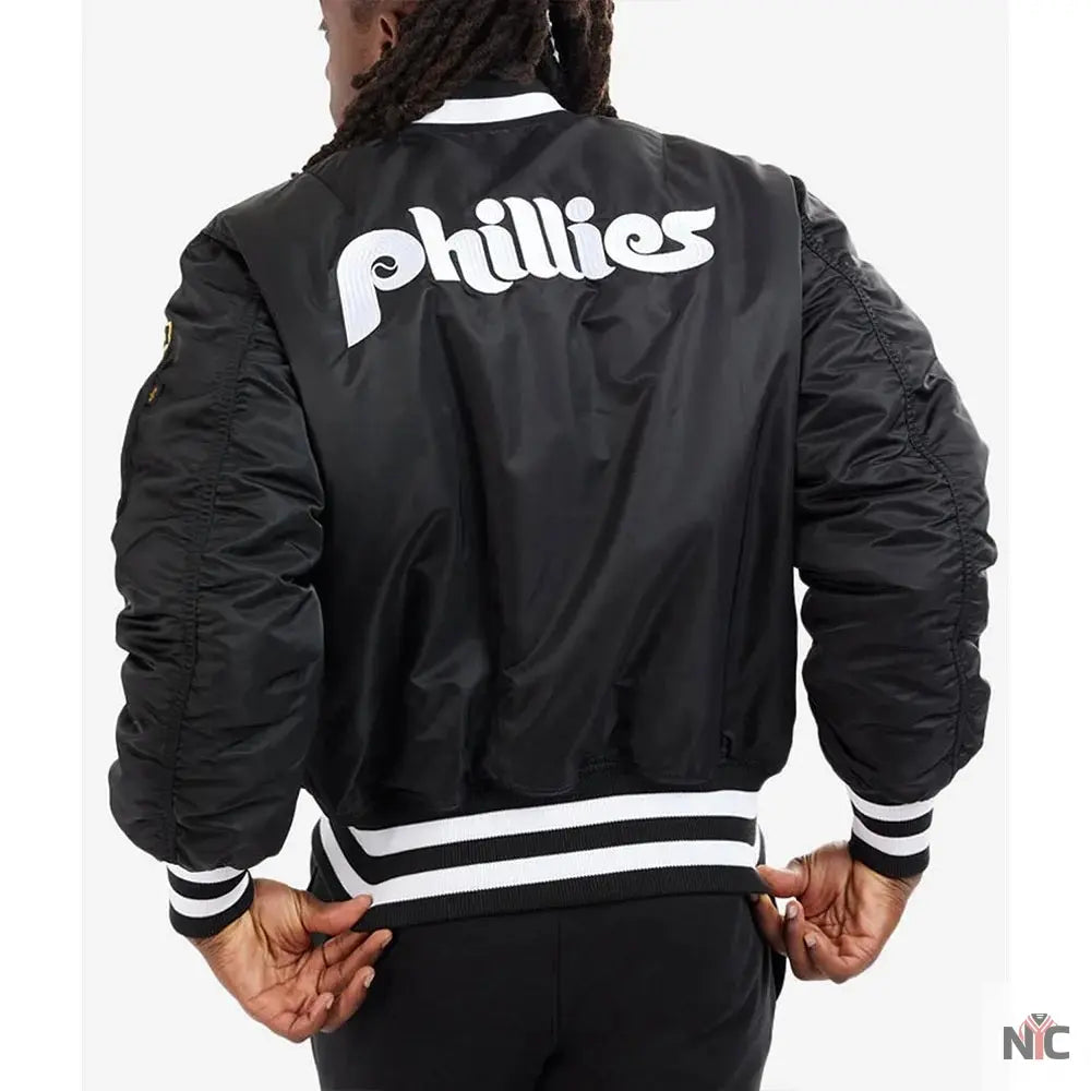 Philadelphia Phillies MA-1 Bomber Jacket Clanton Jacket
