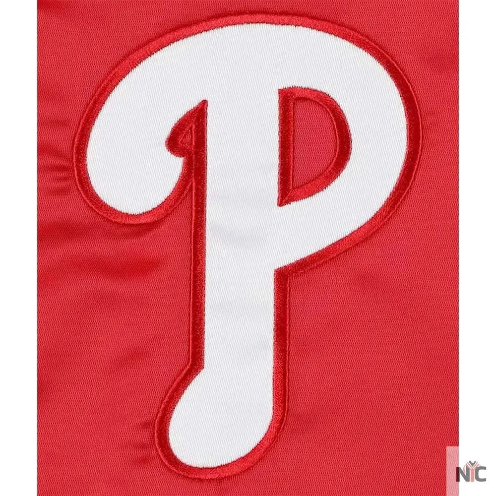 Philadelphia Phillies Midfield Varsity Satin Jacket Clanton Jacket