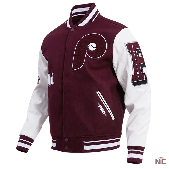Philadelphia Phillies Old English Varsity Jacket Clanton Jacket