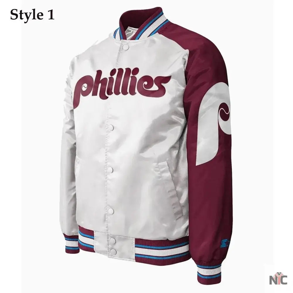 Philadelphia Phillies Satin Jacket Clanton Jacket