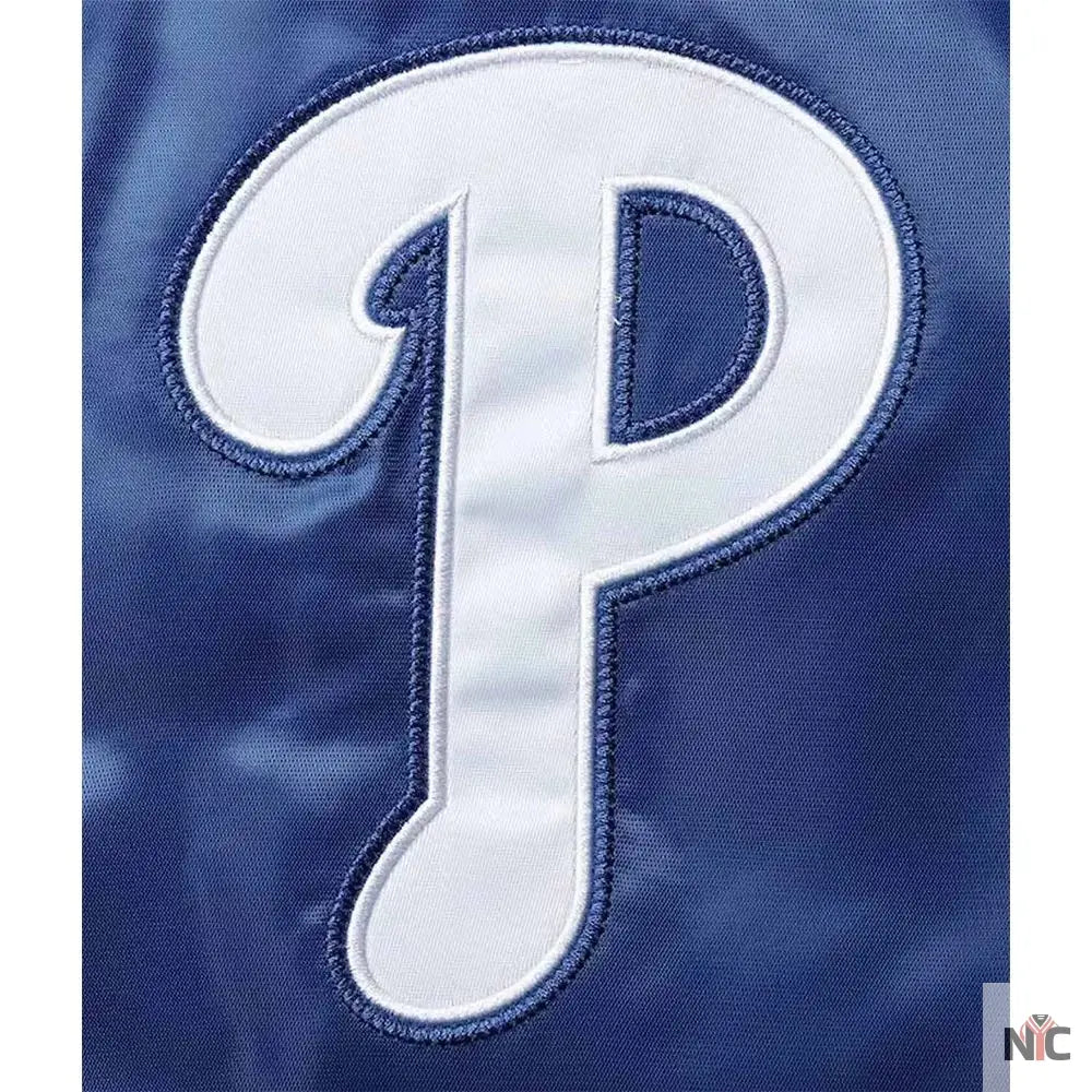 Philadelphia Phillies The Diamond Royal Satin Jacket Clanton Jacket