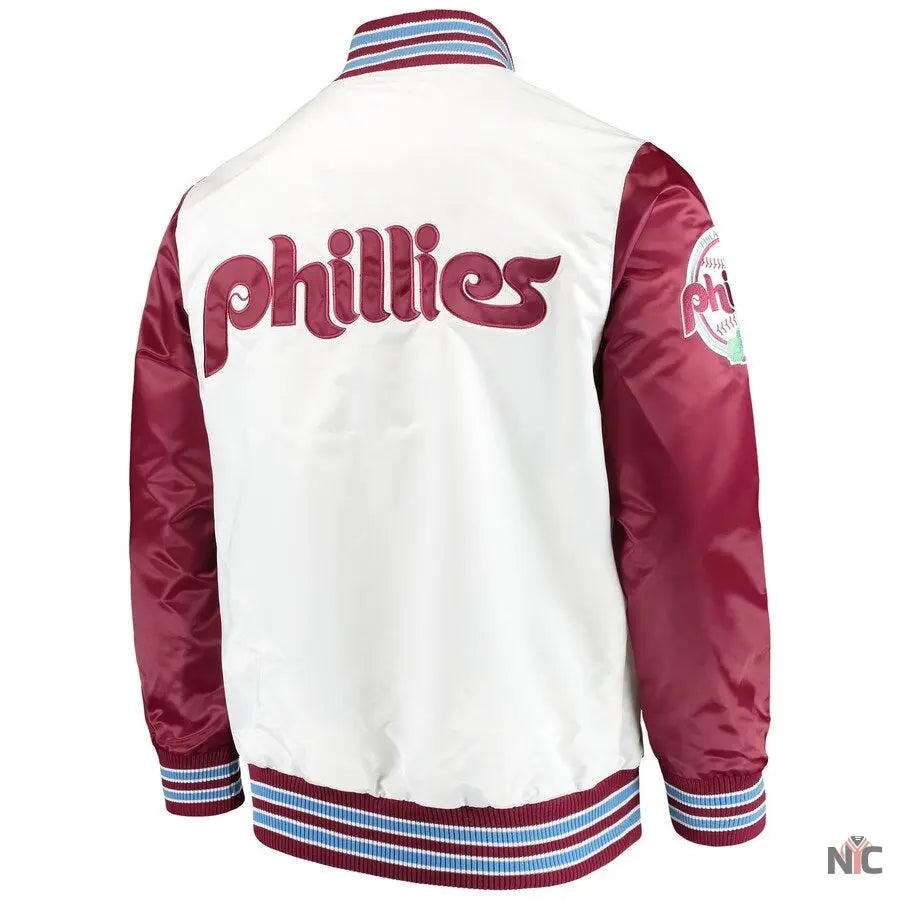 Philadelphia Phillies The Legend White Satin Jacket Clanton Jacket