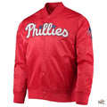 Philadelphia Phillies Wordmark Satin Full-Snap Jacket Clanton Jacket