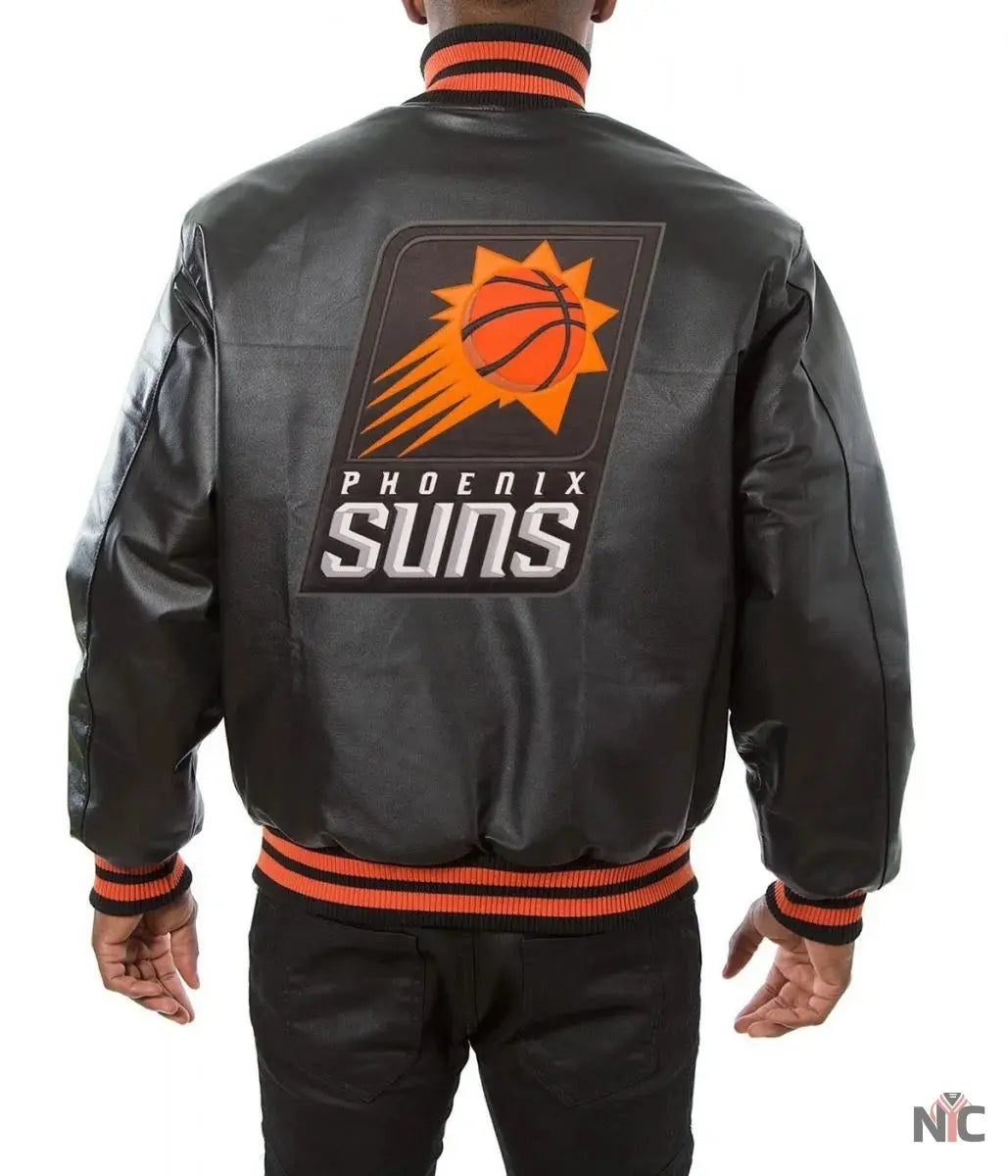 Phoenix Suns Black Leather Varsity Jacket Clanton Jacket