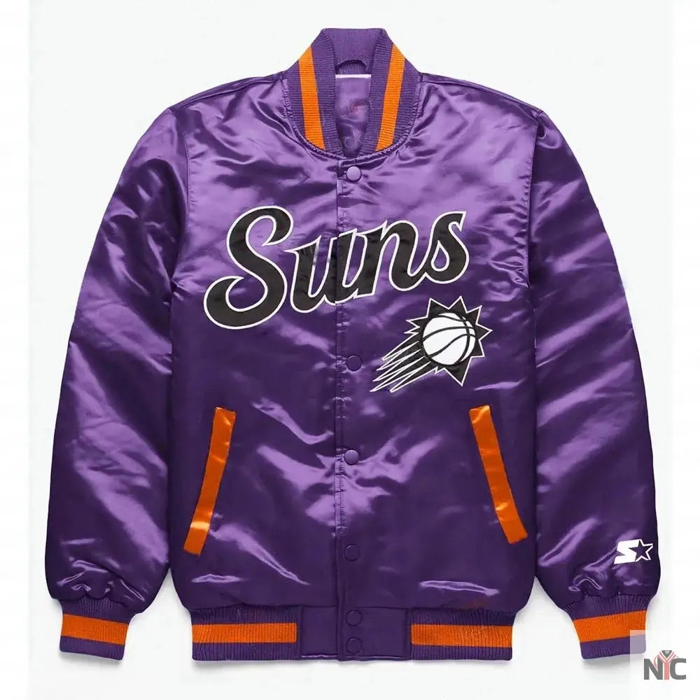 Phoenix Suns Exclusive Purple Satin Jacket Clanton Jacket