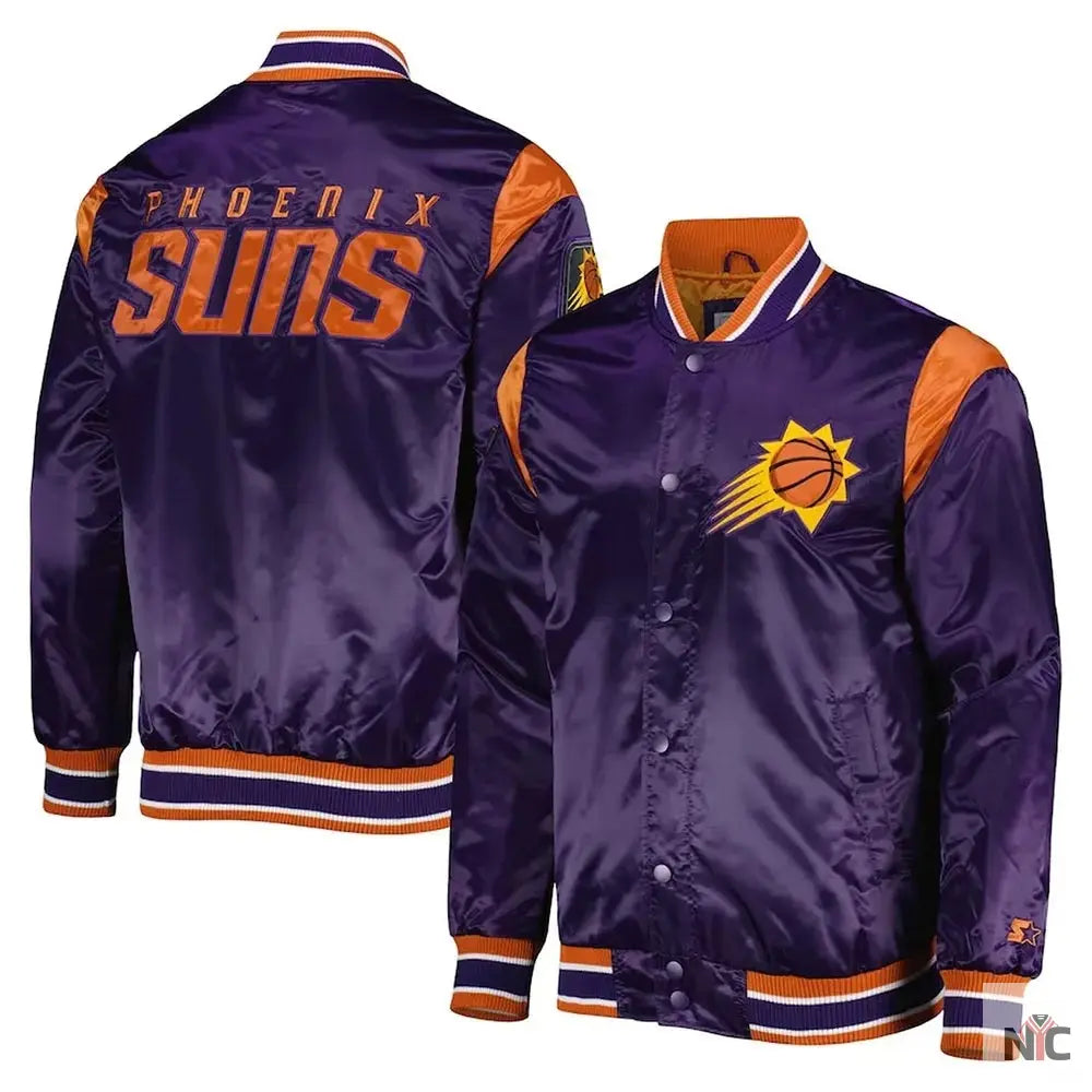 Phoenix Suns Force Play Purple Varsity Satin Jacket Clanton Jacket