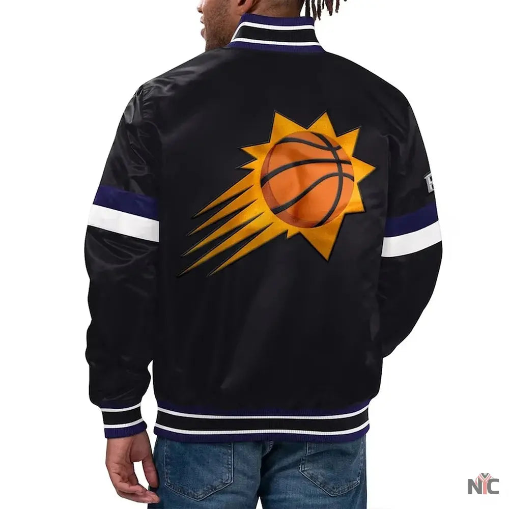 Phoenix Suns Home Game Black Satin Jacket Clanton Jacket