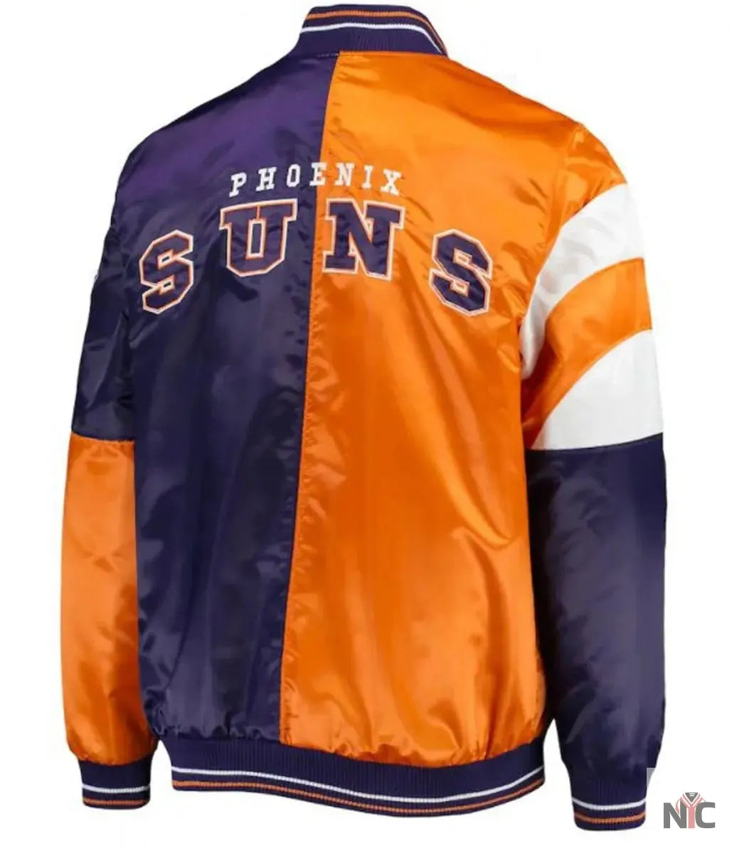 Phoenix Suns Orange and Purple Varsity Starter Jacket Clanton Jacket