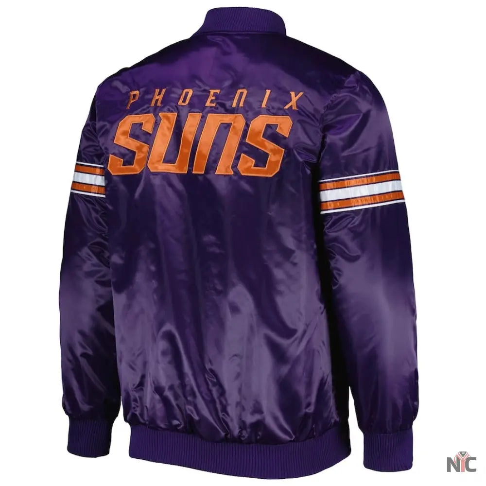 Phoenix Suns Pick & Roll Full-Snap Satin Varsity Jacket Clanton Jacket