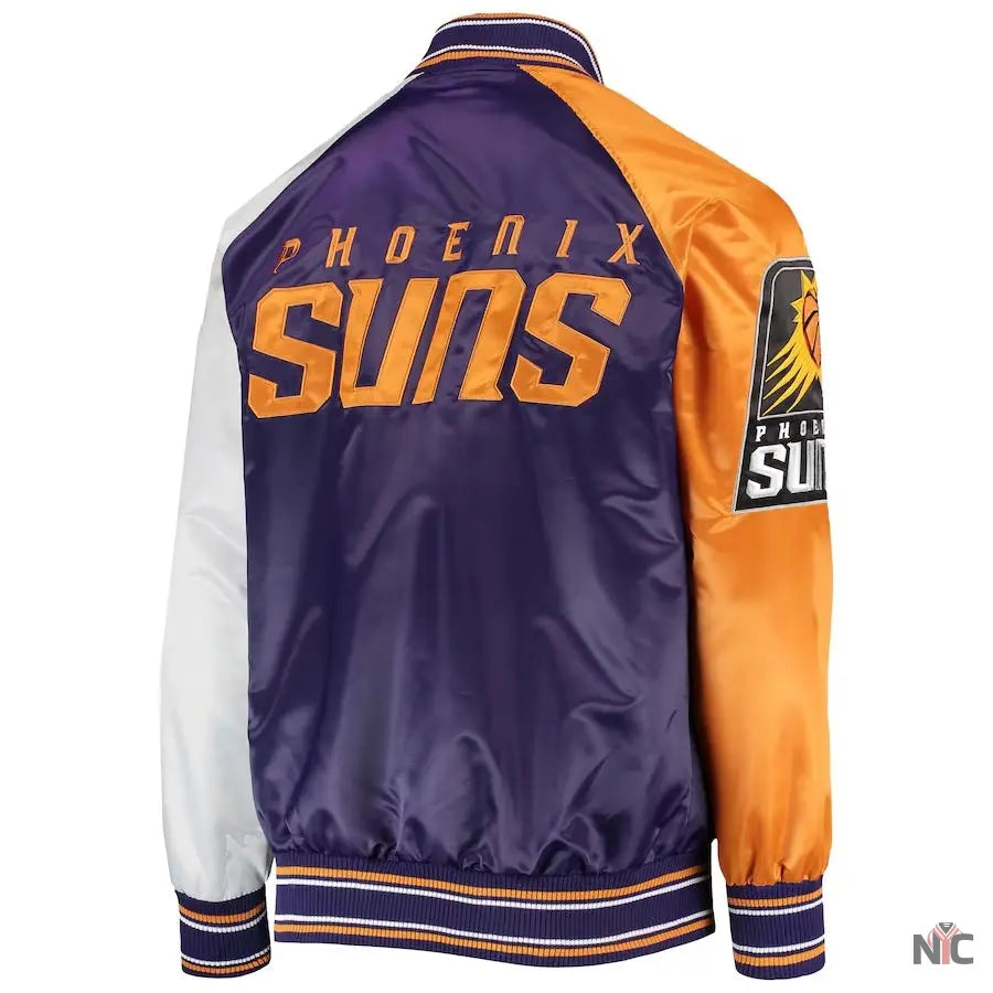 Phoenix Suns Reliever Purple and Orange Satin Jacket Clanton Jacket