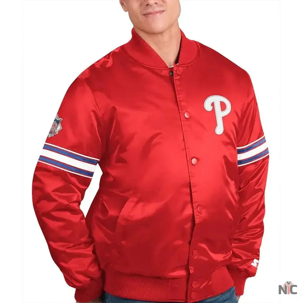 Pick & Roll Philadelphia Phillies Varsity Satin Jacket Clanton Jacket