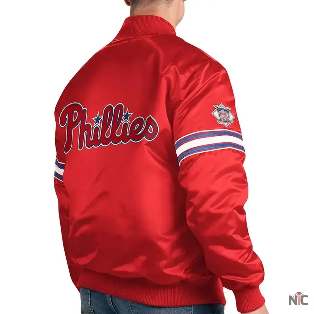 Pick & Roll Philadelphia Phillies Varsity Satin Jacket Clanton Jacket
