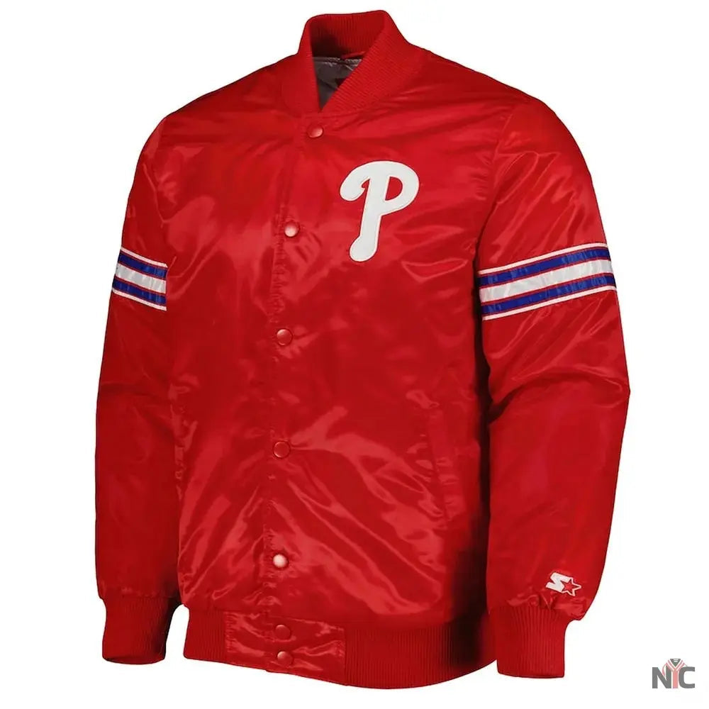 Pick & Roll Philadelphia Phillies Varsity Satin Jacket Clanton Jacket