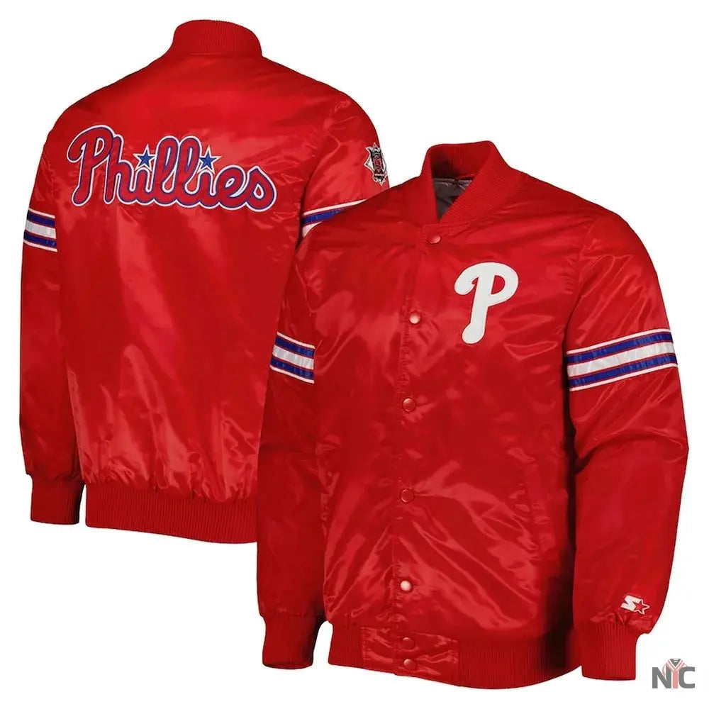 Pick & Roll Philadelphia Phillies Varsity Satin Jacket Clanton Jacket