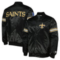Pick and Roll New Orleans Saints Black Satin Jacket