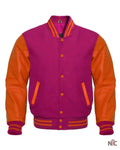 Pink And Orange Varsity Jacket Clanton Jacket