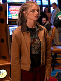Samara Weaving Eenie Meanie Brown Cotton Jacket Clanton Jacket
