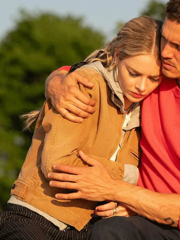 Samara Weaving Eenie Meanie Brown Cotton Jacket Clanton Jacket