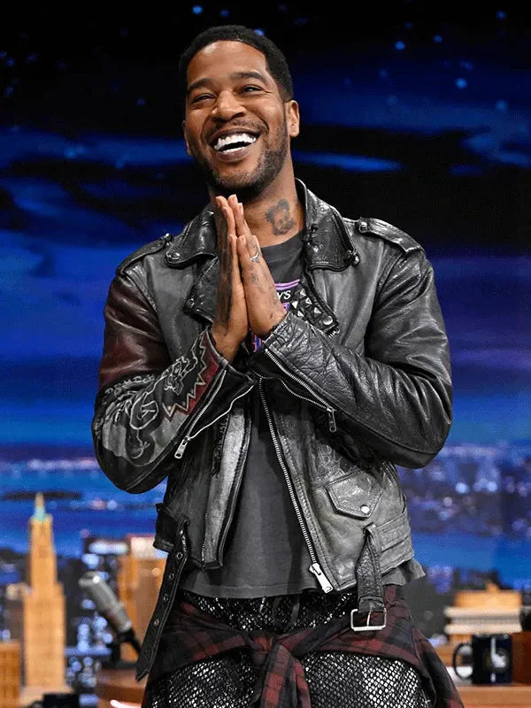 Kid Cudi The Tonight Show S12 Biker Leather Jacket Clanton Jacket