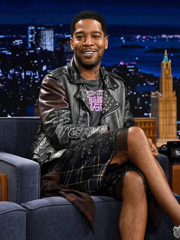 Kid Cudi The Tonight Show S12 Biker Leather Jacket Clanton Jacket