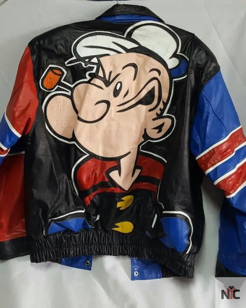 Popeye The Sailor Man Leather Jacket Clanton Jacket