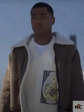 Power Book II Ghost S04 Tariq St. Patrick Shearling Brown Leather Jacket Clanton Jacket