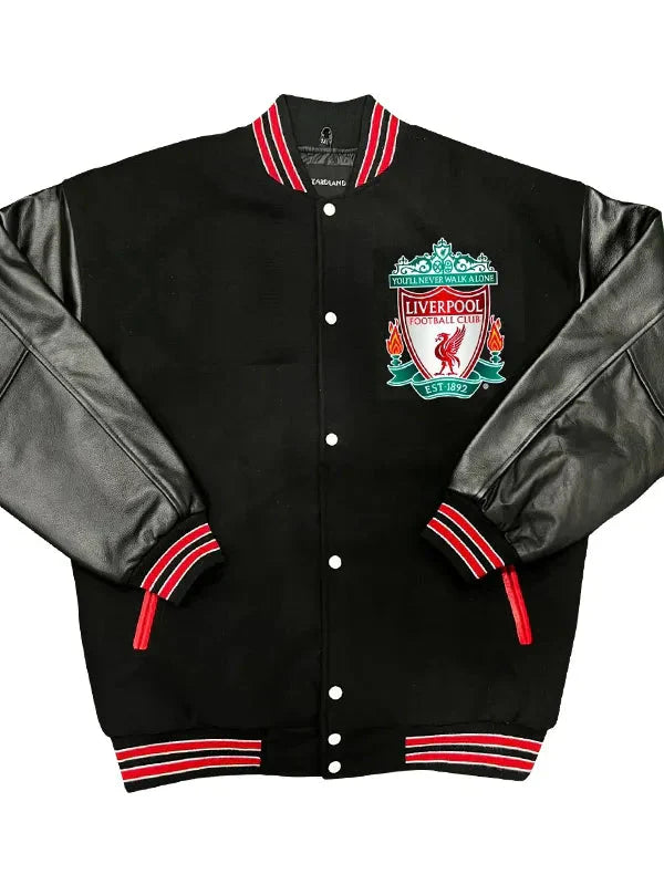 Premier League Team Liverpool FC Black Wool Jacket Clanton Jacket