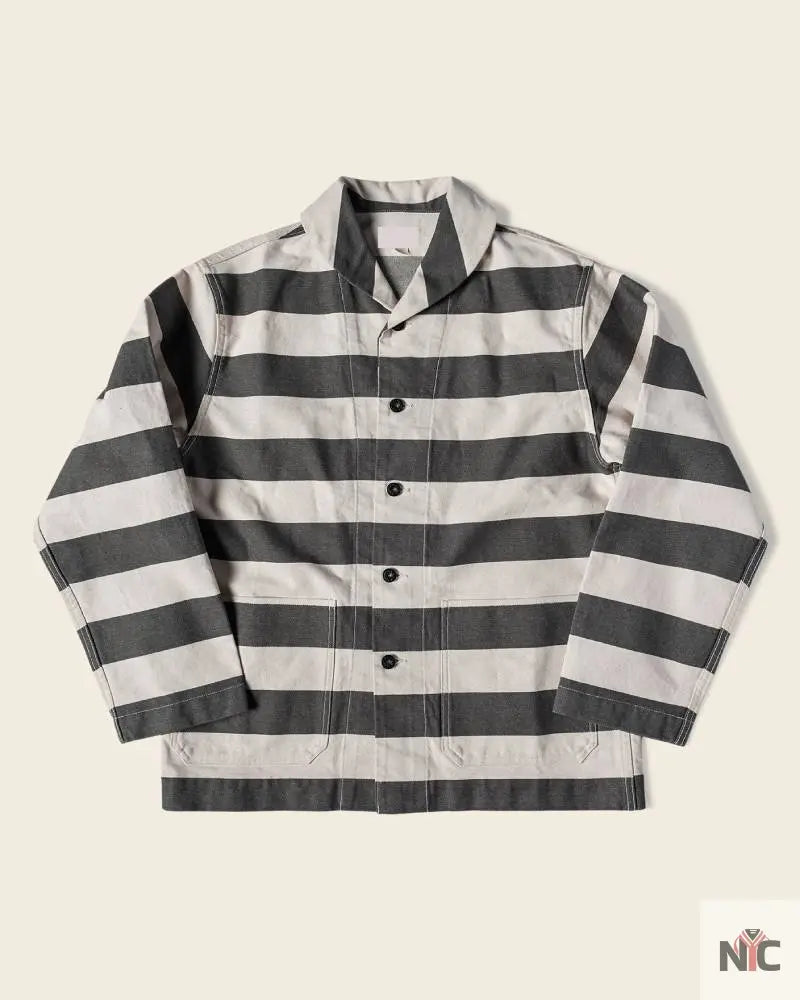 Prison Stripe Shawl Collar Coverall Jacket Clanton Jacket
