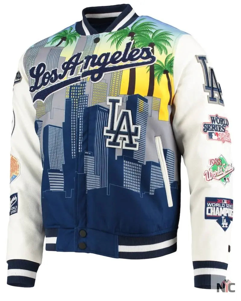 Pro Standard White Los Angeles Dodgers Varsity Jacket Clanton Jacket