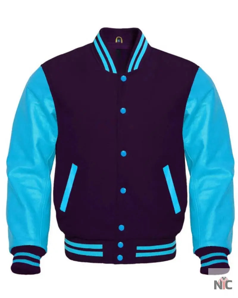 Purple And Blue Varsity Jacket Clanton Jacket